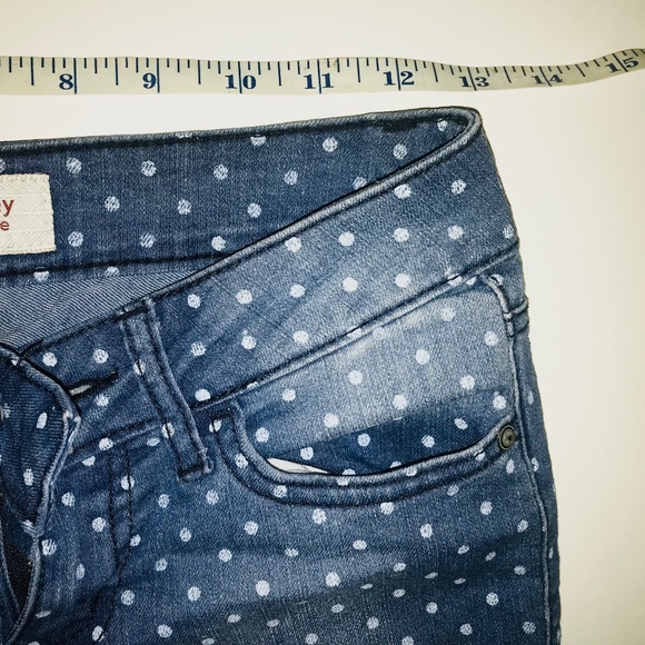 Y2K LEI Ashley Low Rise Skinny Jeans Blue with White Polka Dots Size 1/Juniors - Picture 11 of 12